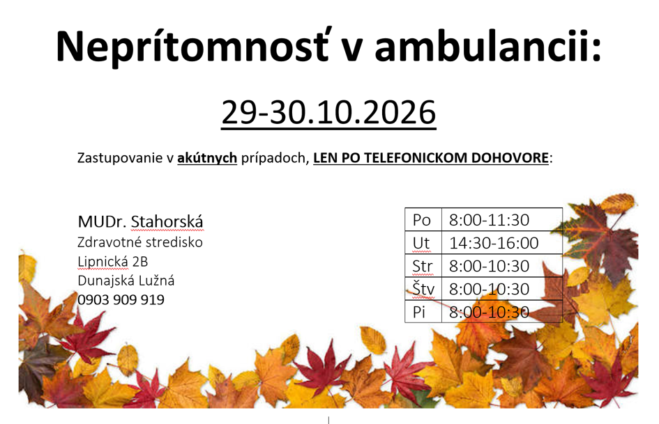Oznámenie ambulancie